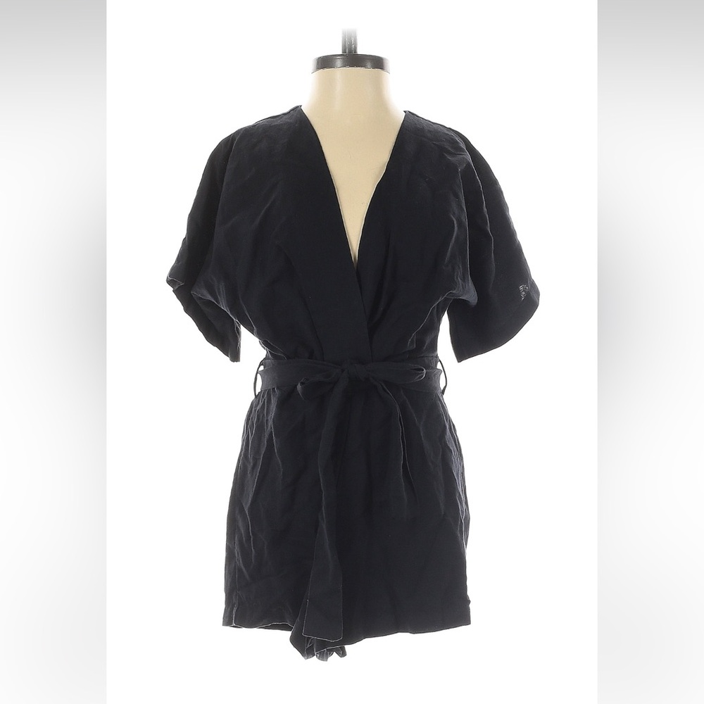 Urban Outfitters Black Tie Front Romper Lounge Minimal Size 4Urban Outfitters Bl